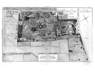 Plan des Parc Monceau in Paris, der dem Herzog von Chartres (1747-93) gehört, 1785